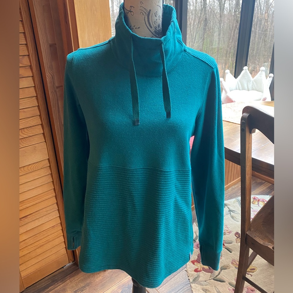 L.L. Bean Turquoise Funnel Neck Pullover Sweatshirt